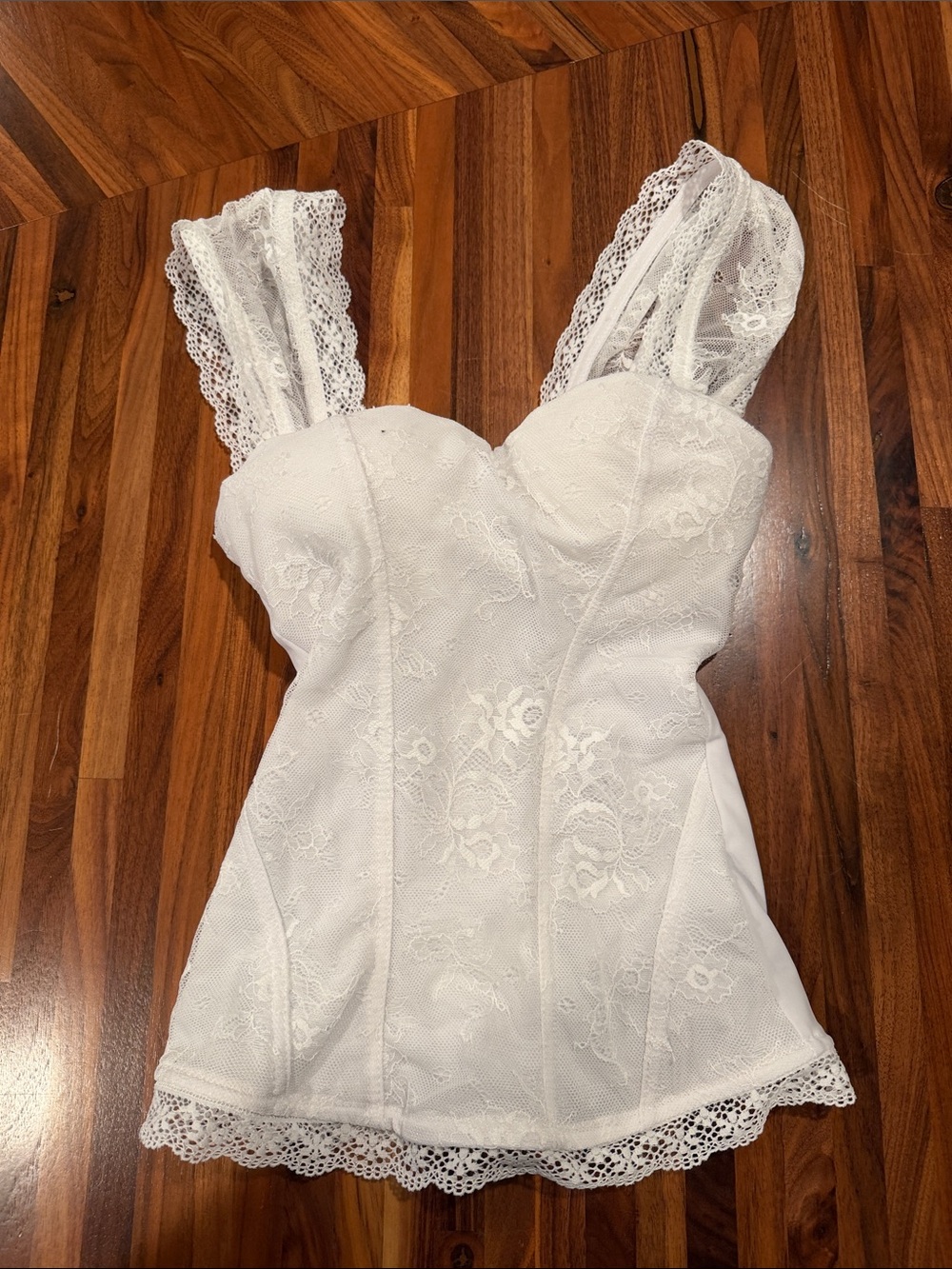 Spirit Halloween White Lace Bustier | Size XS